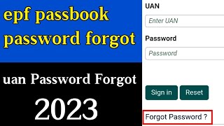 how to forget epf passbook password|employees provident fund password reset #forget_uan_password