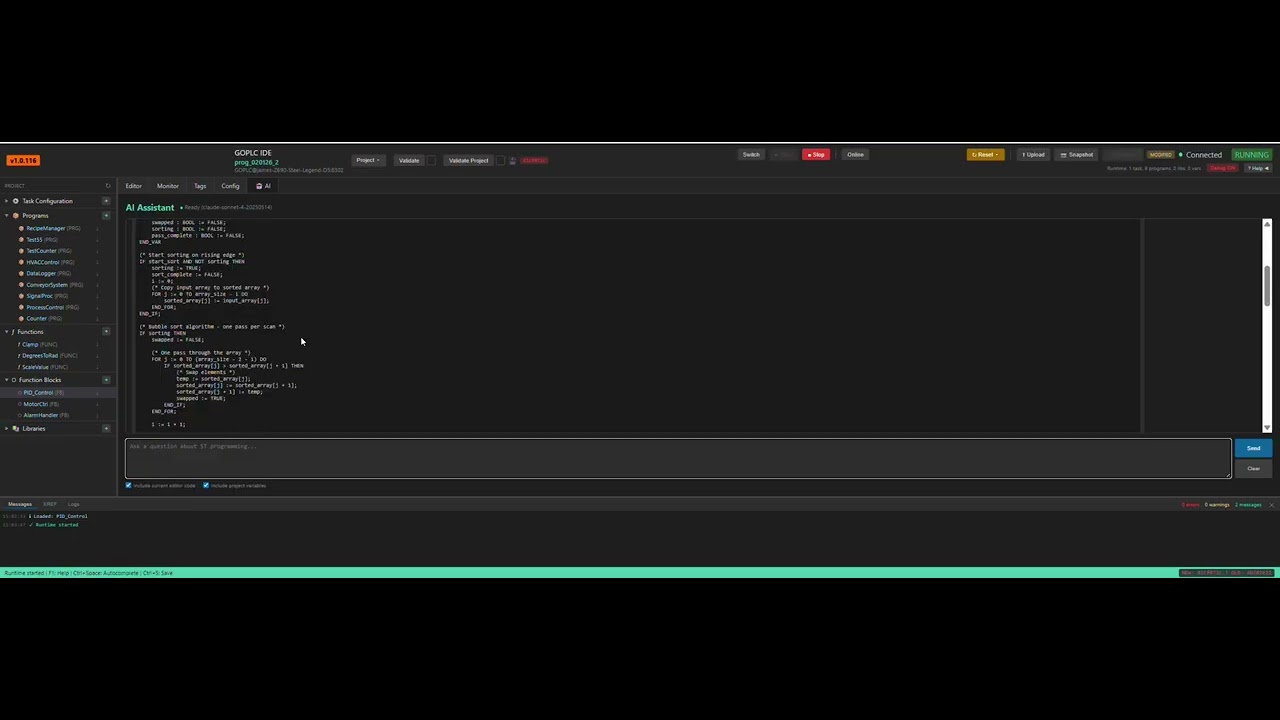 GOPLC AI Code Writing Demo