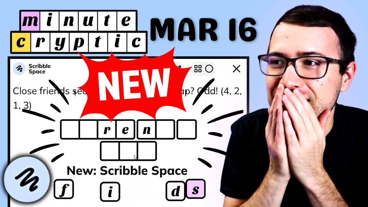 This NEW Feature Changes Everything! - Let's Solve Today's Minute Cryptic - March 16, 2026