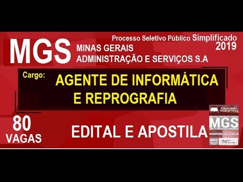 Edital Apostila Processo Seletivo Público Simplificado MGS 2019 Agente de Informática e Reprografia