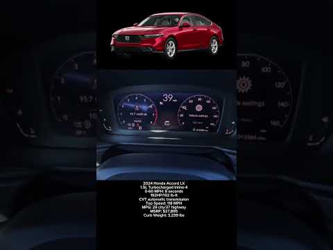 Thumbnail for 2024 Honda Accord LX 0-60 MPH #shorts #honda #accord #0to100 by Honda Accord