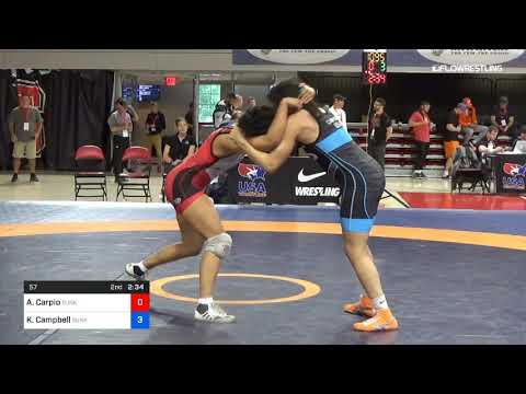 57 Kg Rr Rnd 1 Arian Carpio Sunkist Kids Wrestling Club Vs Kelsey Campbell Sunkist Kids Wrestling