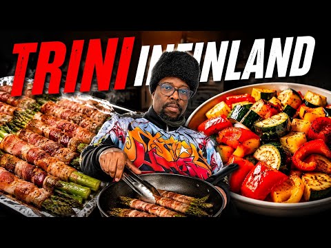 ”Bacon Wrapped Asparagus With Fruit Salad | Trinidadian Cooking in Finland