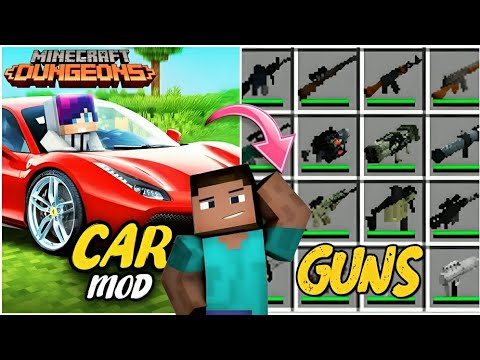 Minecraft Car Mod used || Minecraft Weapons Mod Zombie fight 👻
