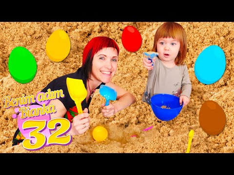 Kız oyunları. Bianka'yı kum havuzunda sürprizler bekliyor! Çocuklar için video