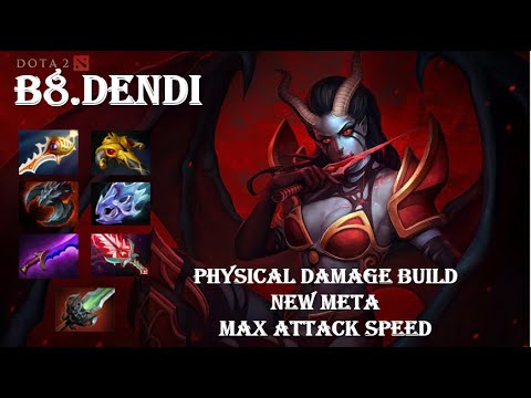 B8.Dendi- Queen Of Pain (QOP) New Meta Guide | Physical Damage + Attack Speed Build | Divine Rapier