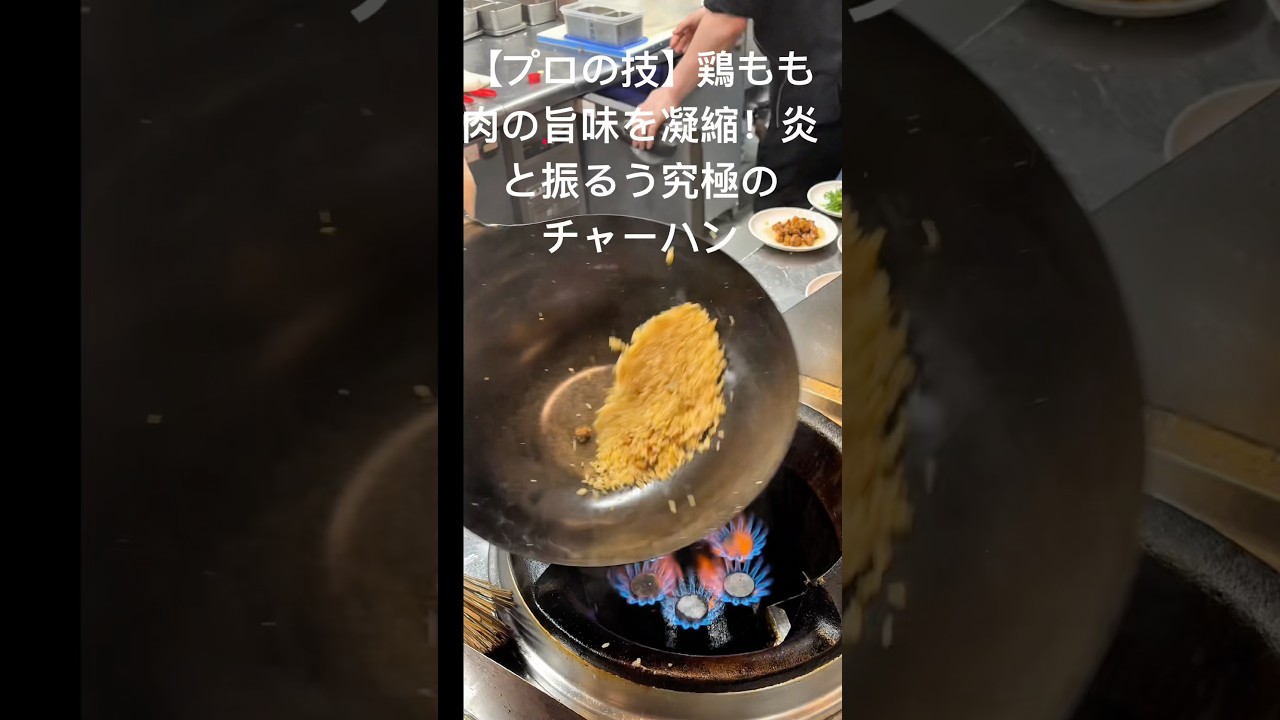 【プロの技】鶏もも肉の旨味を凝縮！炎と振るう究極のチャーハン #レシピ #炒飯