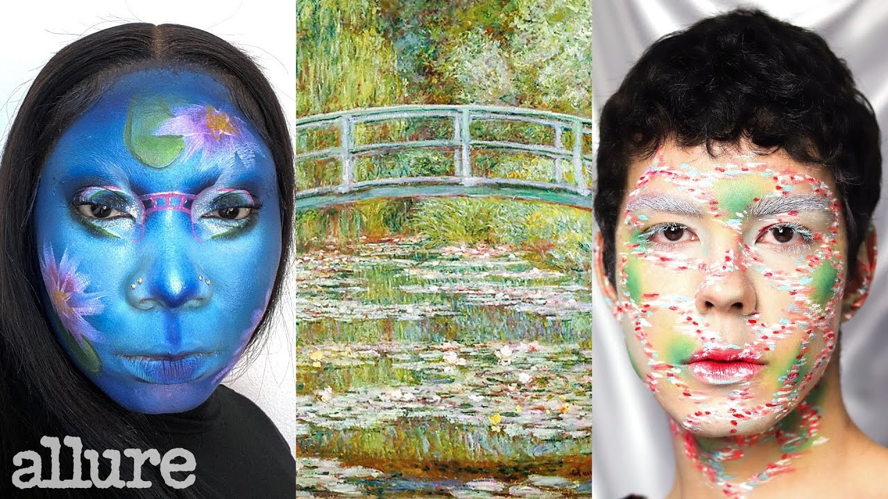 3 Makeup Artists Turn Themselves Into Monet's Water Lily Pond Triple Take Allure