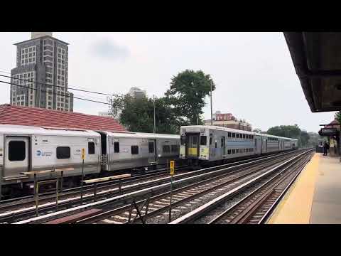 M7 and C3 LIRR Trains flying by Forest Hills, Queens