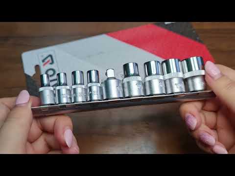 Набор торцевых головок TORX E5-E16, 1/4 с переходником на 3/8, 9 шт. YATO Набор торцевых головок TORX E5-E16, 1/4 с переходником на 3/8, 9 шт. YATO