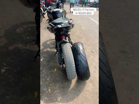 180/55 fat tyre in NS200 BS3 #motovlog #bike #bareillyvlogger #modified #ns200 #biketyre  #viral