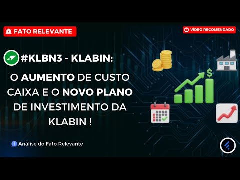 Thumbnail do vídeo: #KLBN3: KLABIN anuncia em Fato Relevante as Projeções de Capex e Custo Caixa Total para 2025-2026.