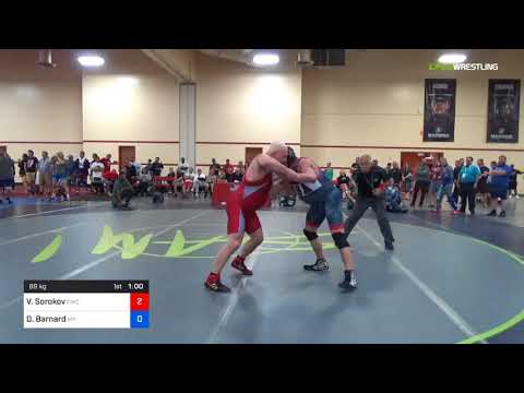 2018 Marine Corps US Open/Masters E Greco Roman 88 RR Rnd 2 - Valery Sorokov (CWC) Vs. Dean Barnar