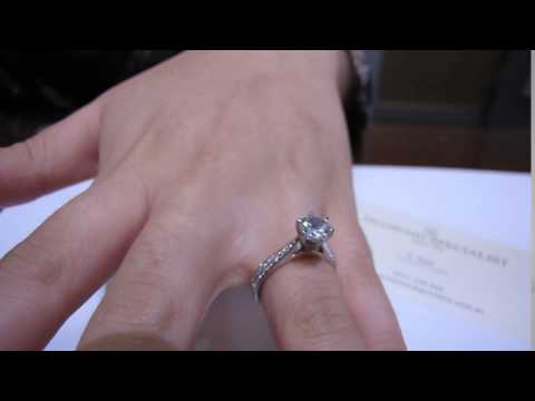 Round diamond with 2 rows of micro pave setting