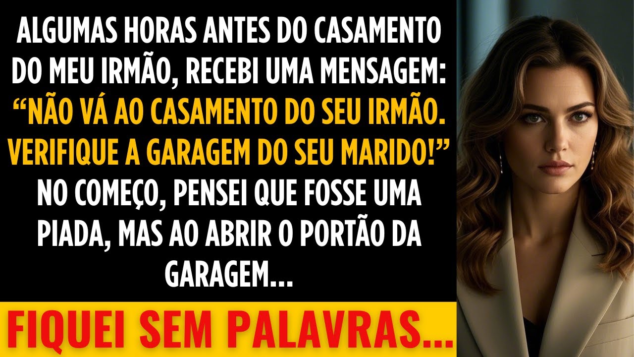 “Não vá ao casamento, verifique a garagem do seu marido.” No começo pensei que fosse uma piada mas..