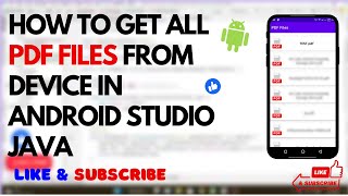 HOW TO GET PDF FILES FROM DEVICE IN ANDROID STUDIO | JAVA | Mobile App Development | PDF App Part 1