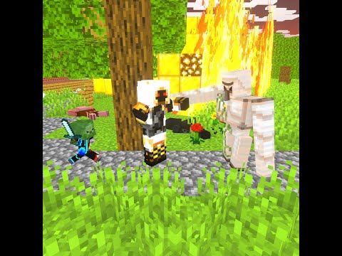 Monster School : Baby Zombie and Iron Golem - Sad Story - Minecraft Animation