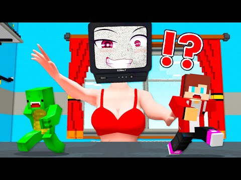 Joji Shrinks to Escape TV Woman! Mikey Rescues Him in Minecraft