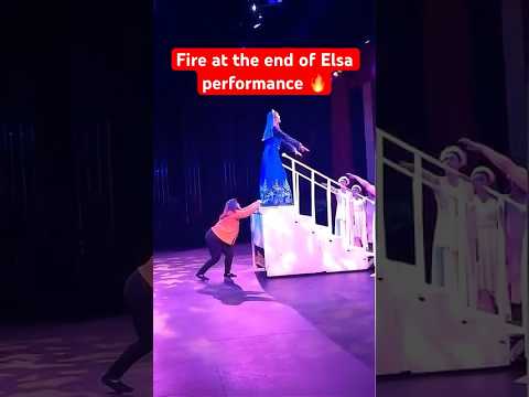Elsa from frozen breathes fire on stage. #elsa #frozen #broadway #dress #fire #funny  #ai #snow #ia