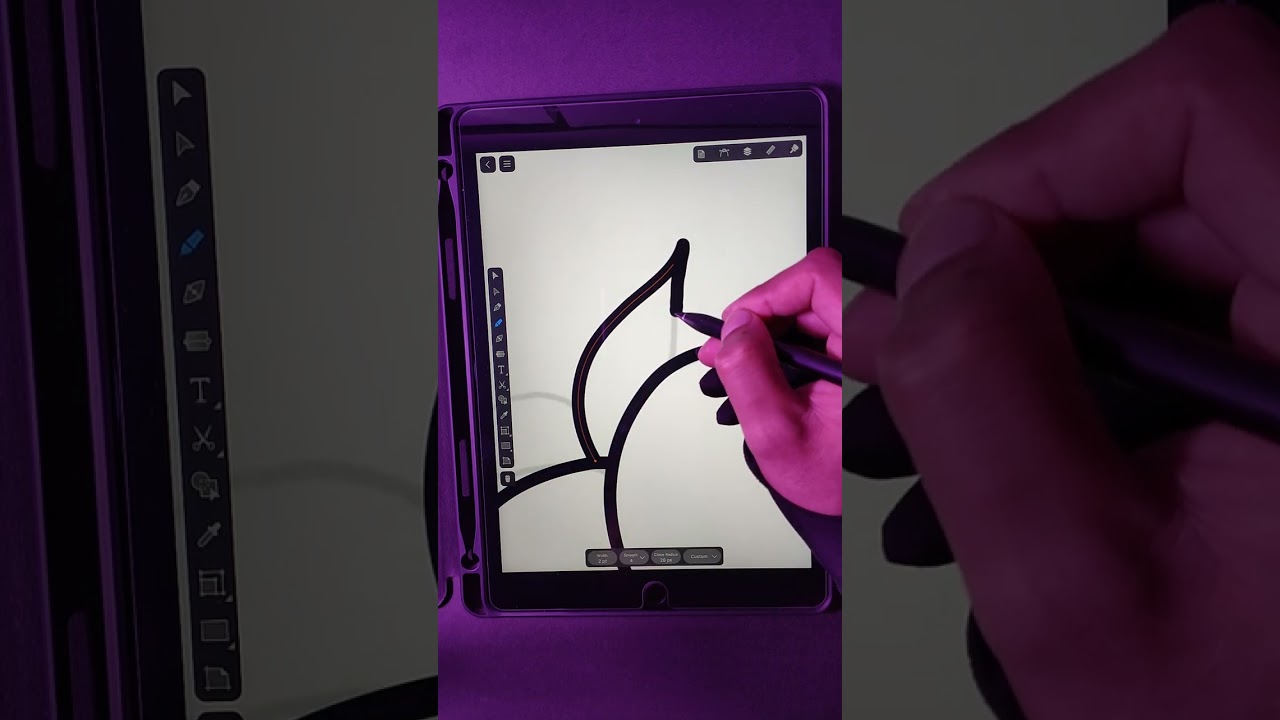 Peach Digital Drawing In Amadine App iPad #youtubeshorts #ytshorts