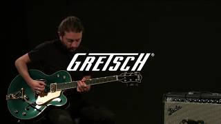 Video thumbnail for Gretsch G6196T-59GE Country Club with Bigsby, Cadillac Green Metallic | Gear4music demo by Gear4music Guitars