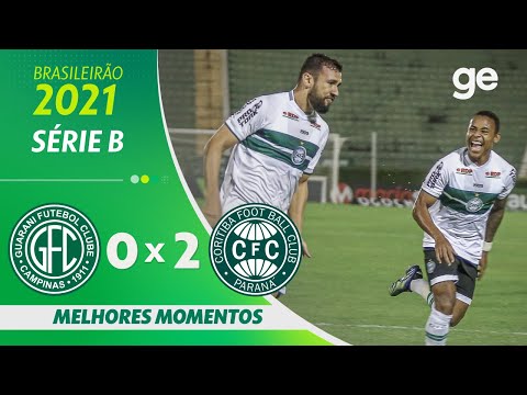 Gols e lances de Guarani x Coritiba