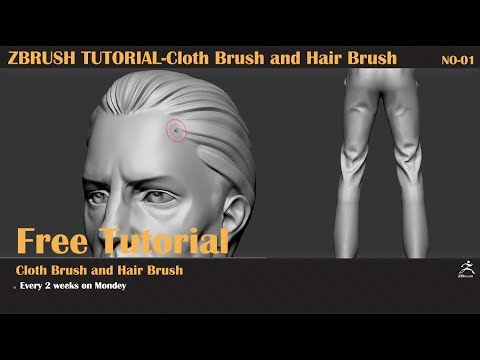 Free Zbrush Tutorial-Cloth Brush and Hair Brush