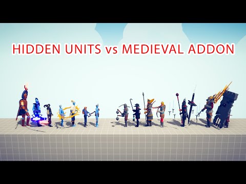 HIDDEN UNITS Team vs MEDIEVAL ADDON Team - Totally Accurate Battle Simulator TABS