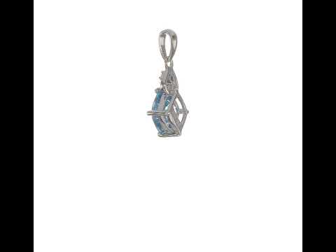 Sterling Silver Rhodium Plated Diamond and Light Swiss BT Pendant
