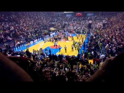 Crvena zvezda - Khimki 96:91 [zavrsnica utakmice - ludnica u Pioniru]