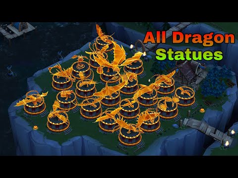 All Dragons Statues Max Level 5 - Dragons:Rise of Berk