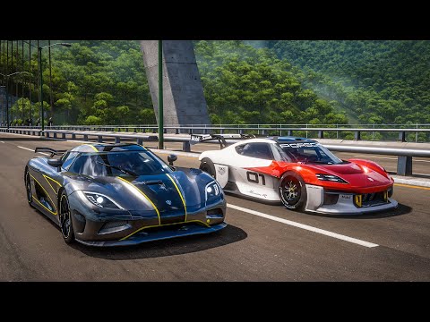 Thumbnail for Forza Horizon 5 Drag Race: Koenigsegg Agera R vs Porsche Mission R by Porsche Mission R