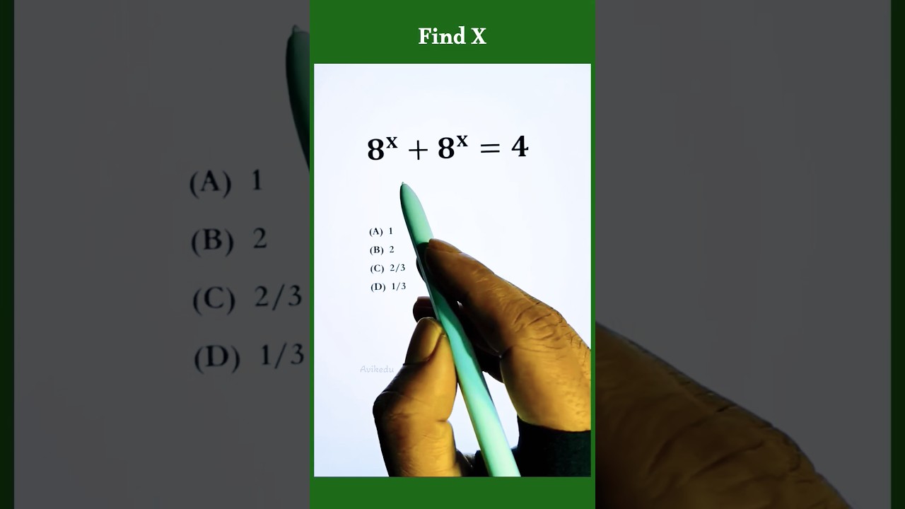 Exponential Math Problem with base 2 #shorts #maths