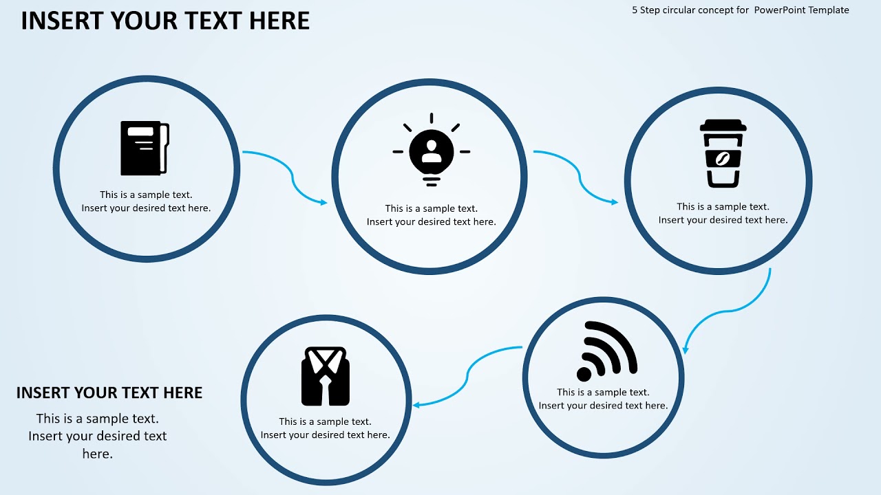 5 Step circular diagram for PowerPoint Template
