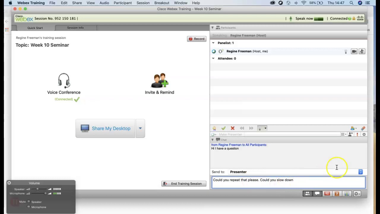 Webex what to expect: The Host's user interface
