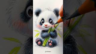 🐼 Panda Drawing Art | Cute Colourful Sketch on Paper ✏️🎨 #panda #pandadrawing #cutepanda #art #draw