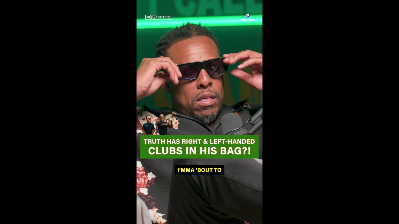 Paul Pierce out here playing golf ambidextrous. Is this the most chaotic golf bag in history? 🤨