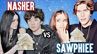 Nasher vs Sawphiee Christmas Gingerbread house challenge 🏠 Best wins $5000 ft @nevaaada  @asherlara