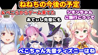 休止明けのねねちの今後の予定＋ぺこらからゲームが来てた【ホロライブ切り抜き/兎田ぺこら/桃鈴ねね/紫咲シオン/湊あくあ】