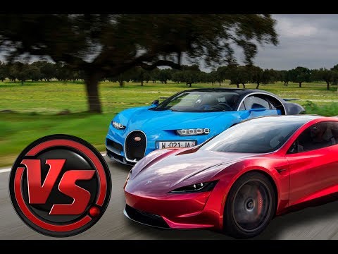 Tesla Roadster Vs Bugatti Chiron