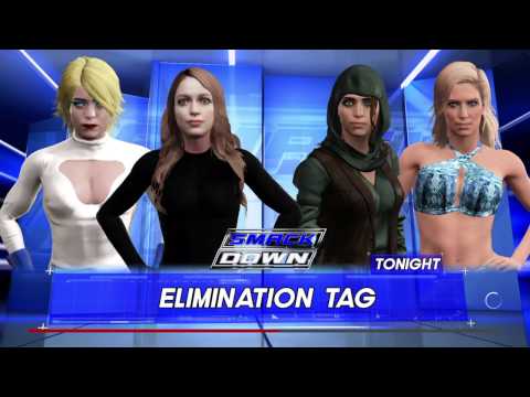 WWE 2K17 Jyn Erso,Torrie Wilson VS Powergirl,Supergirl In A Elimination Tag Match