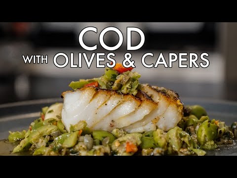 Cod with Olives and Capers