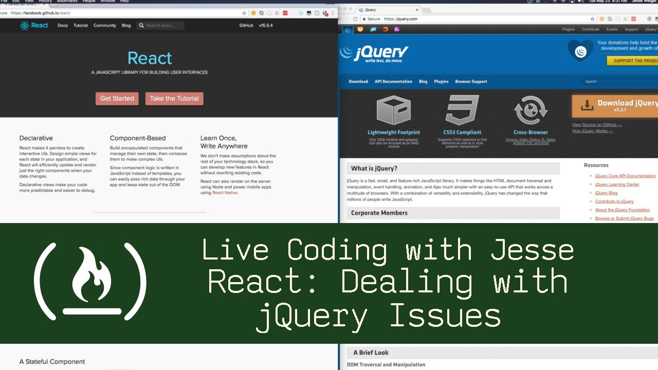 React: Dealing with jQuery Issues - Live Coding with Jesse