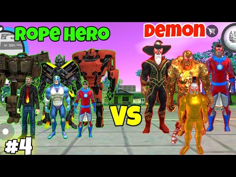 Rope Hero Team Vs Demon Team Big Fight in Vice Town | Part 4 - YouTube