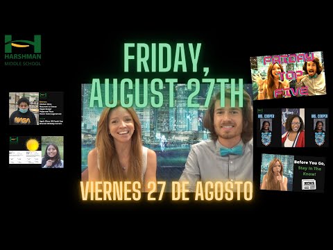 Daily Announcements: Friday, August 27th, 2021