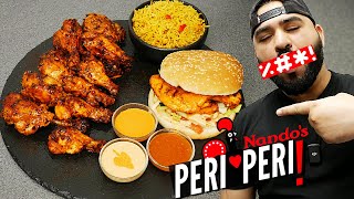 Nandos Peri Peri Chicken Platter! Wings, Drumsticks, Burger & Sauces | Halal Chef