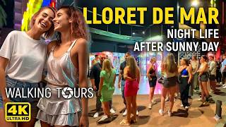 4K Lloret de Mar (Catalonia, Spain) Nighlife Walking Tour • July 2023