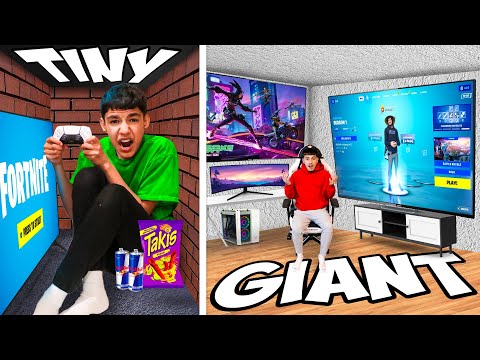 Last To Leave TINY vs Giant Gaming Rooms Wins $1,000 (Fortnite)