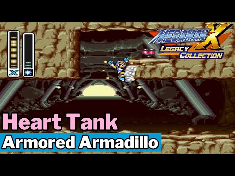Megaman X Legacy Collection - Armored Armadillo's Heart Tank Location