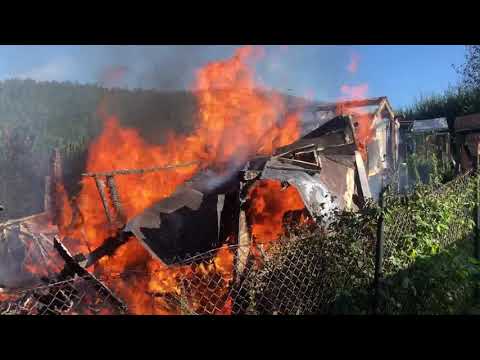 Požár zahradní chatky Hanušovice